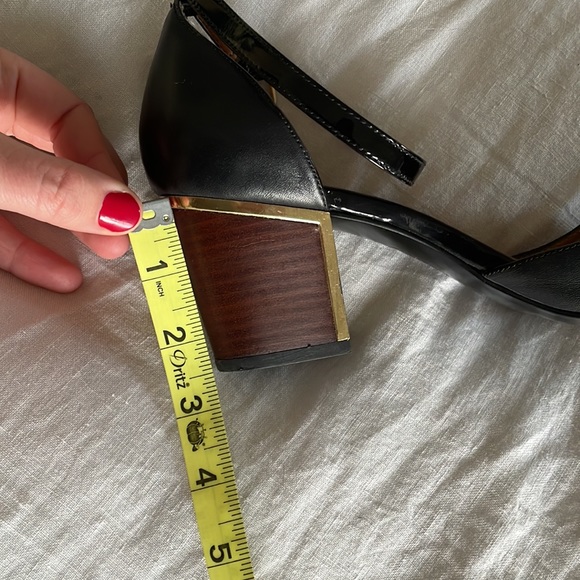 Calvin Klein black leather ankle strap block heels - Picture 11 of 12